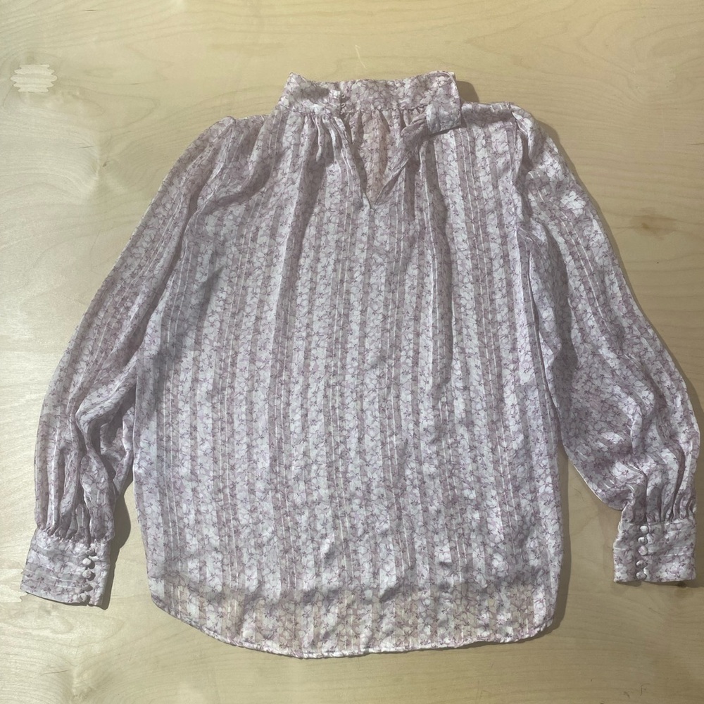 H&M Light Purple Floral Blouse Small (FT)